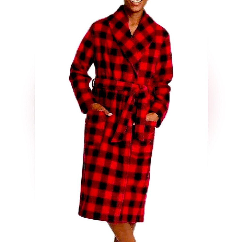 NEW! Adult Unisex Red Buffalo Check Matching Family Robe, Wondershop, Men/Women